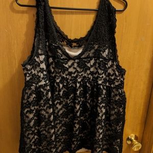 Torrid Black Lace Sleeveless Top Size 3